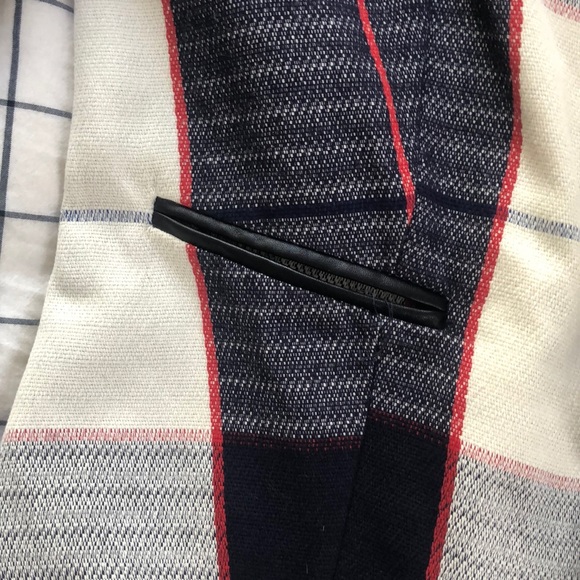 Merona Red White Blue Plaid Blazer Jacket - Picture 3 of 5